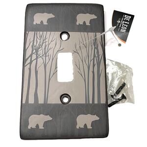 Bears Woods Single Light Switch Cover Cabin Lodge Bear Tree Flip Switch Screws